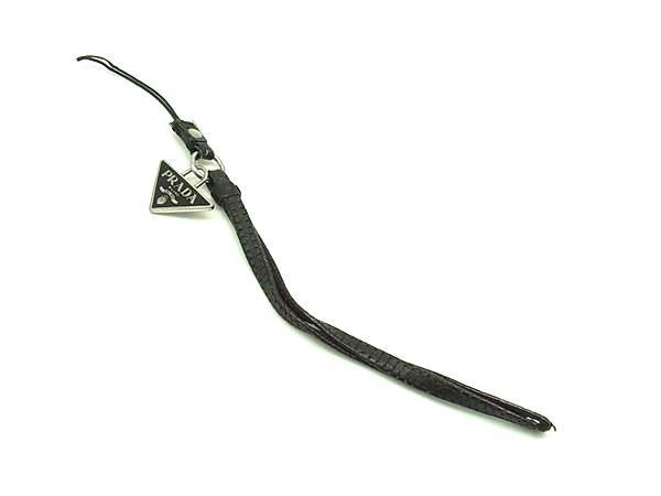 PRADA プラダ レザー 携帯ストラップ バッグチャーム メンズ