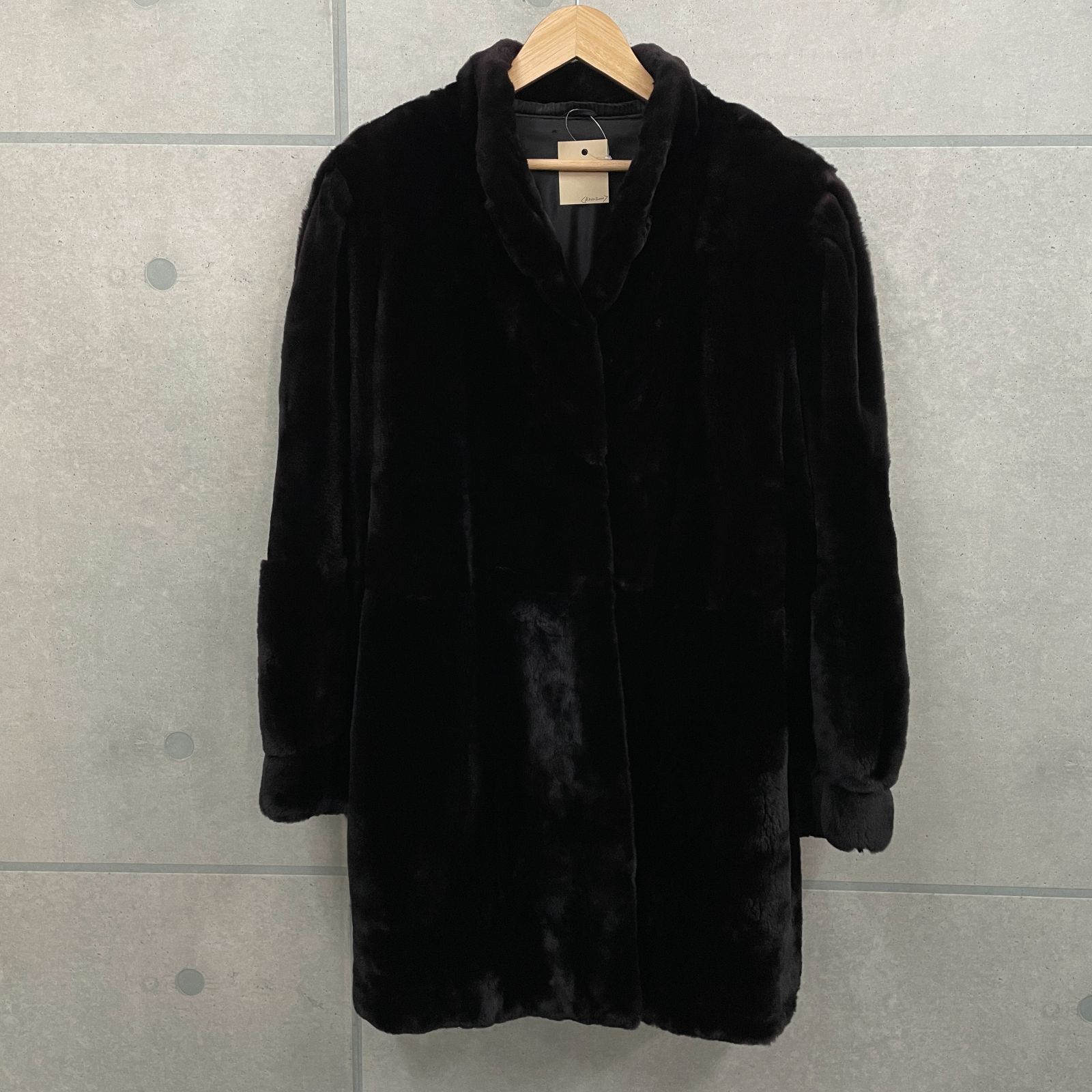 SAGA MINK サガミンク ブラック セミロングコート 毛皮 総柄 コート