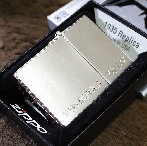 ZIPPO 1935レプリカジッポ シンプルロゴ シルバー 銀 カッコいいジッポ 