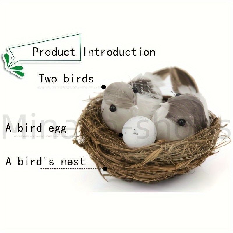 新品?未使用】置物 オブジェ ガーデンオーナメント 鳥の巣の中に