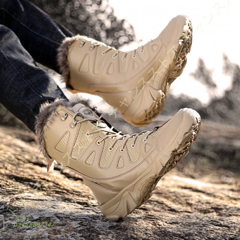 ミリタリーブーツ 男女兼用 デザートブーツ スノーブーツ ロング丈 秋冬 厚底 ラウンドトゥ 大きいサイズ 編み上げ カジュアル ファッション 防滑 防水 耐久性 pai 5 a 897347