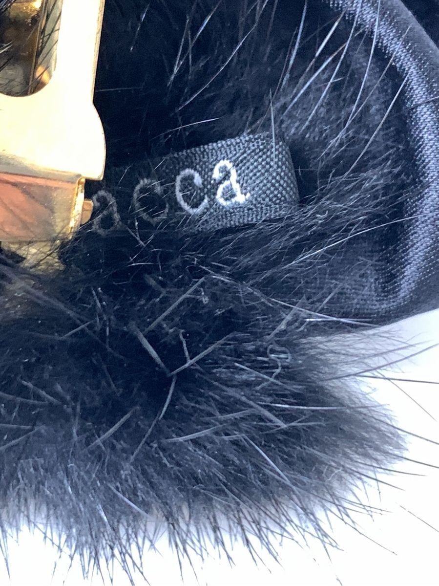 アッカ バレッタ ヘアクリップ ミンク ラインストーン付き