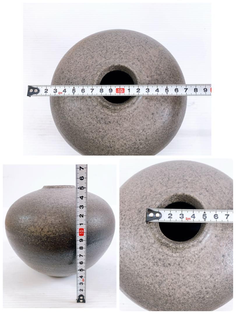 珠洲焼　自然釉　大振り　壺　花器　花瓶 花生　共箱　工芸品　陶芸　骨董品 珠洲焼 自然釉 大振り 壺 花器 花瓶 花生 共箱 工芸品 陶芸 骨董