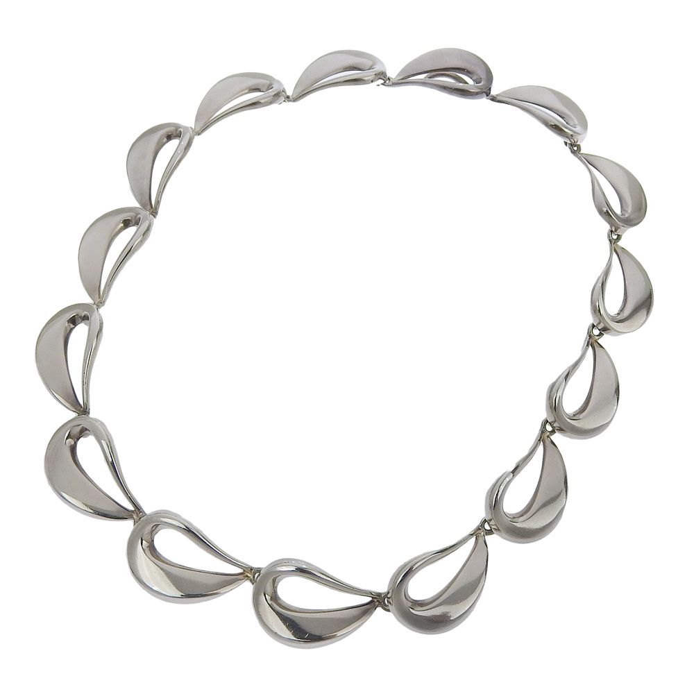 ジョージジェンセン Georg Jensen ヴィンテージ HaH 925S ハンスハンセン ドロップ チェーン ネックレス シルバー925 全長40cm ユニセックス
