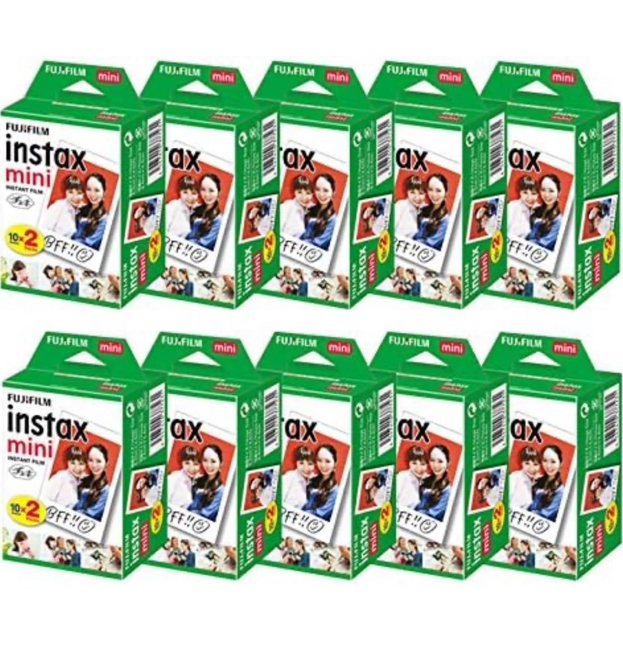instax mini チェキフィルム 2パック品 JP2 20枚入り x10個セット 富士フイルム FUJIFILM 200枚入