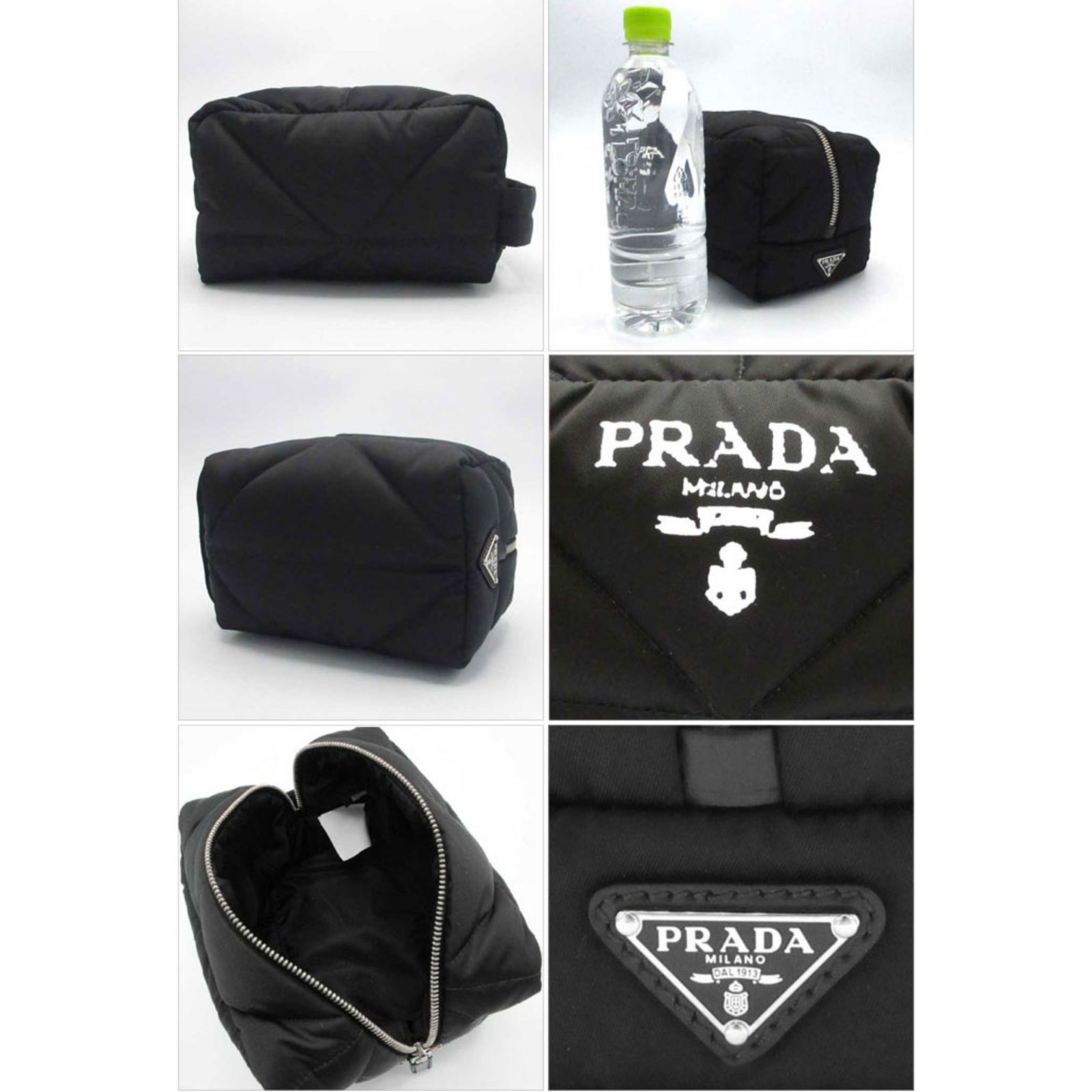 PRADA ブラックナイロンポーチ 2点セット プラダ ポーチ PRADA キルティング ナイロン ハンドル付き