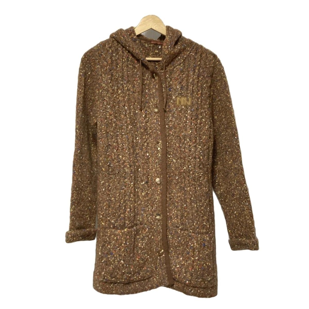 Mademoiselle NON NON マドモアゼルノンノン コート レディース - ブラウン×レッド×マルチ 長袖|ニット|秋|冬