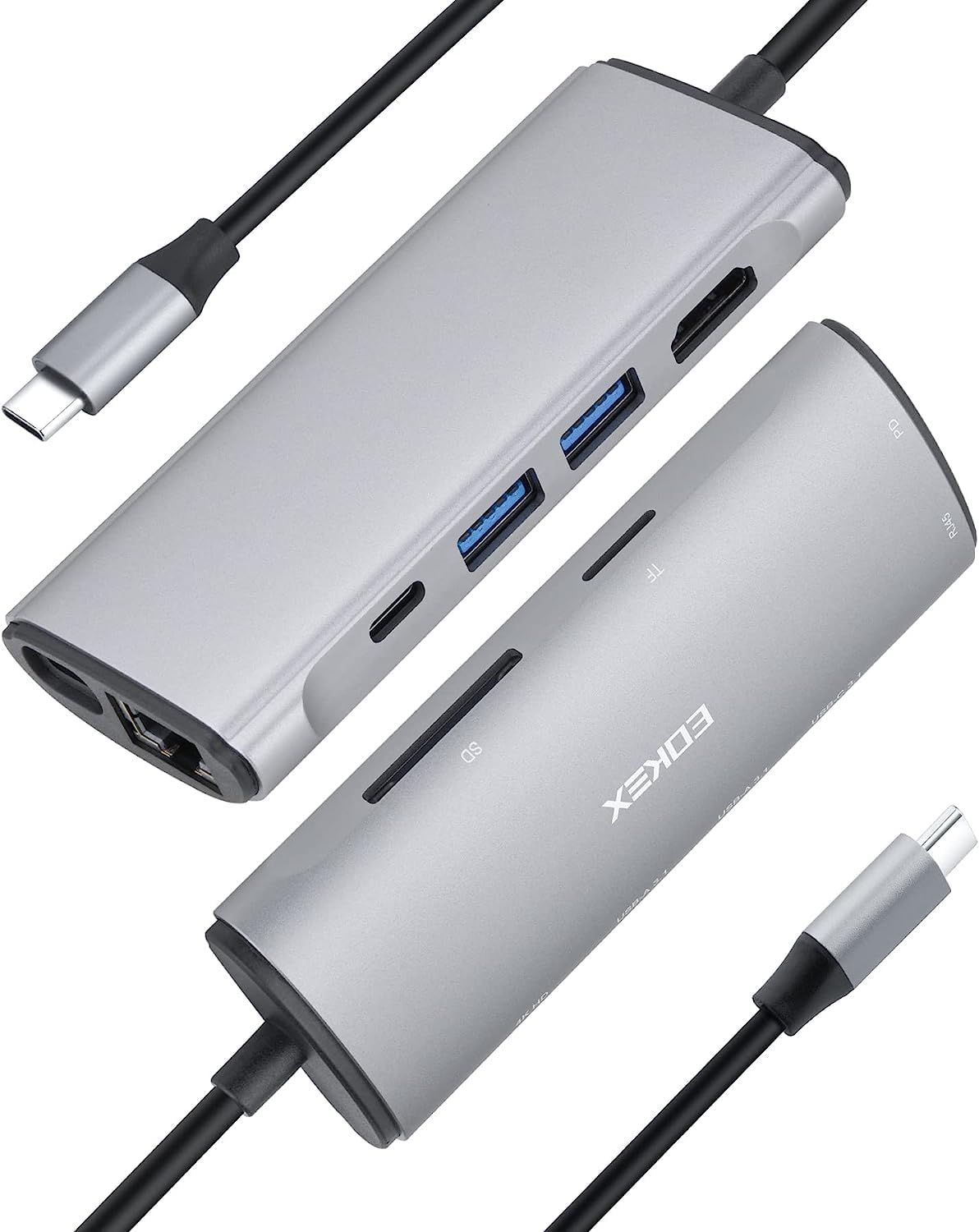 パラ PD、RJ45、SD/TF 3.1、100W USB HP、MacBook USB USB x HDMI、3 ハブ Air/Pro、DELL C C マルチポート アダプター MacBook XPS ラップトップドッキングステーション 1 en 8 EO
