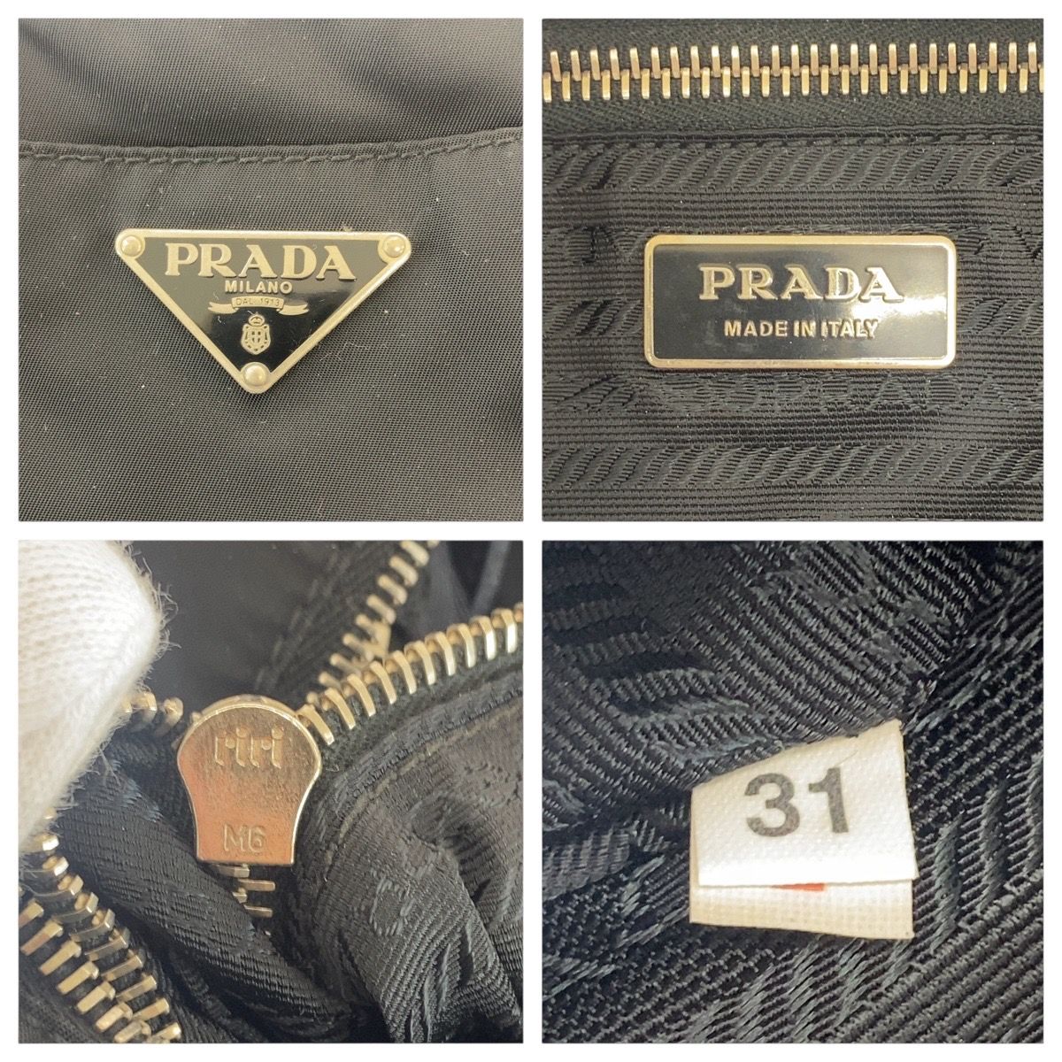 美品 PRADA プラダ テスート 三角ロゴプレート ブラック 黒 美品 PRADA プラダ テスート 三角ロゴプレート ブラック 黒