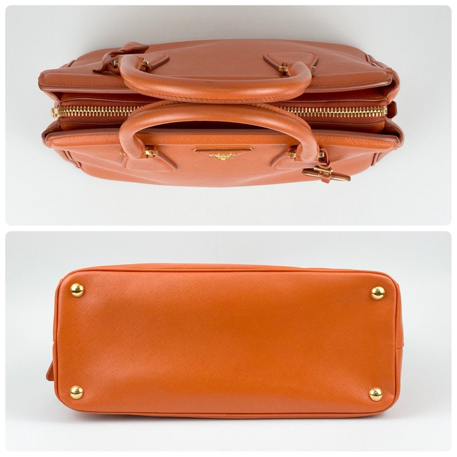 PRADA プラダ BN2412 サフィアーノ ラクス ハンドバッグ オレンジ 