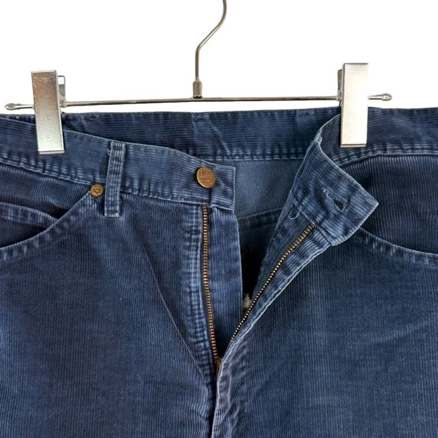 70s80s90sUSA製リーLeeコーデュロイパンツ細畝パンツ紺ネイビー