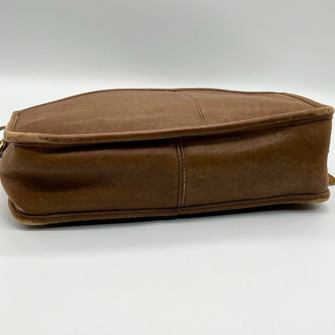 良品】USA製 OLDCOACH TALONジップ ショルダーバッグ 茶色 良品】USA製 OLDCOACH TALONジップ ショルダーバッグ 茶色