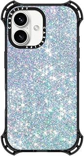 CASETiFY バウンス MagSafe対応 iPhone 16 ケース 耐衝撃性 | 6.5mからの落下試験をクリア MIL規格6倍相当 | ワイヤレス充電およびMagsafe対応 - GLITTER DREAM - クリア ブラック