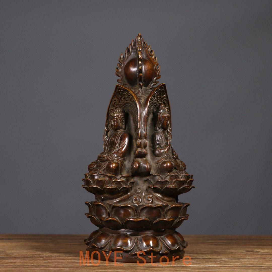 仏教美術 三面仏娑婆三聖仏像 釈迦牟尼仏 観音菩薩 地蔵王菩薩