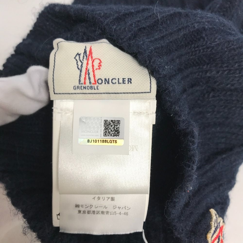 MONCLER ニット帽 ポンポン付き 新品 ブラック ニットキャップ : ハット＆ベレー 向けの レディース