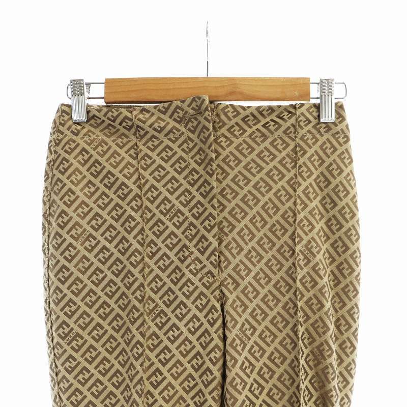 フェンディ FENDI フレアパンツ スラックス ズッカ柄 ロゴ 総柄