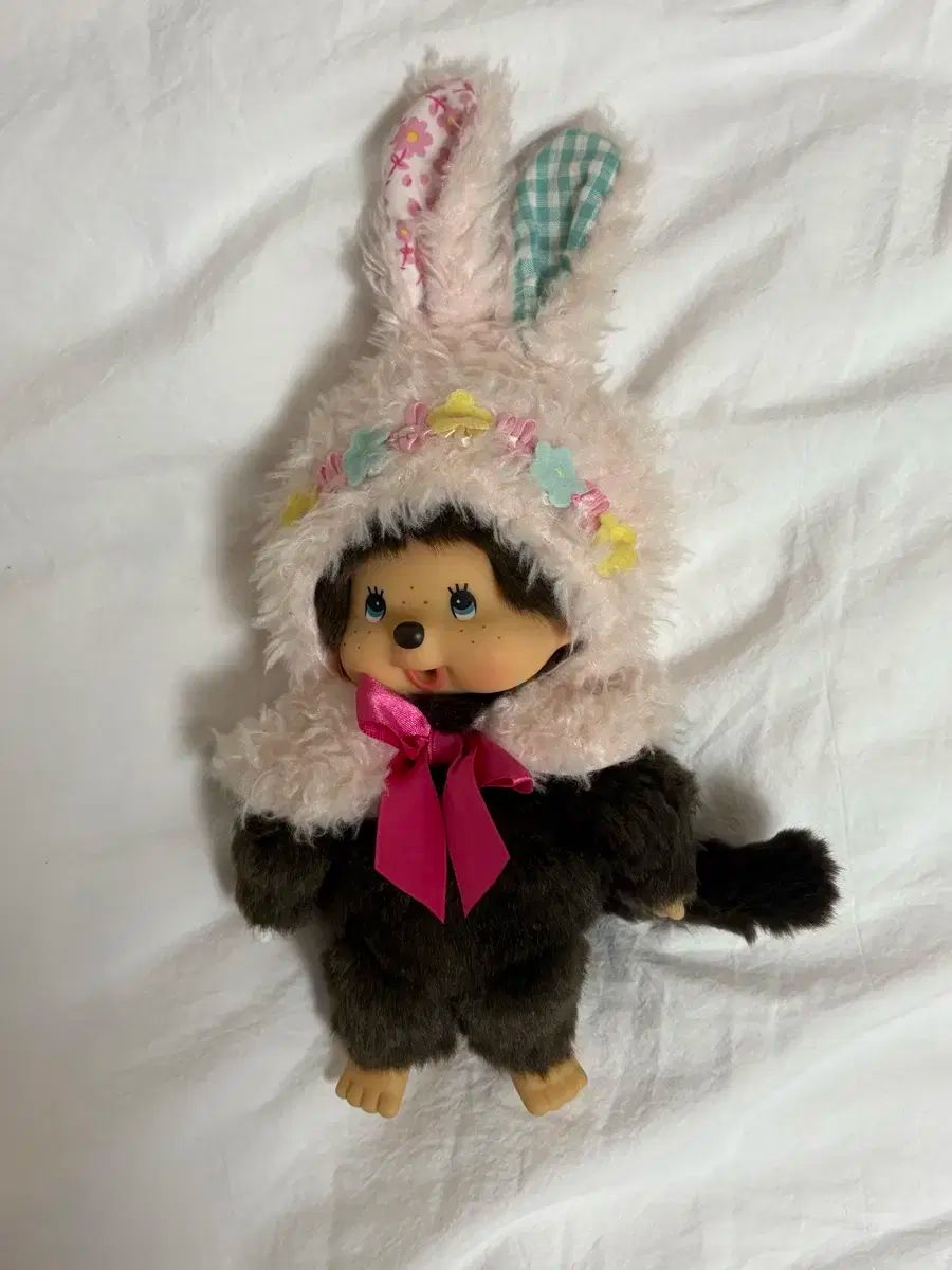 モンチッチ うさぎ耳 キャップ ぬいぐるみ フラワーバニー