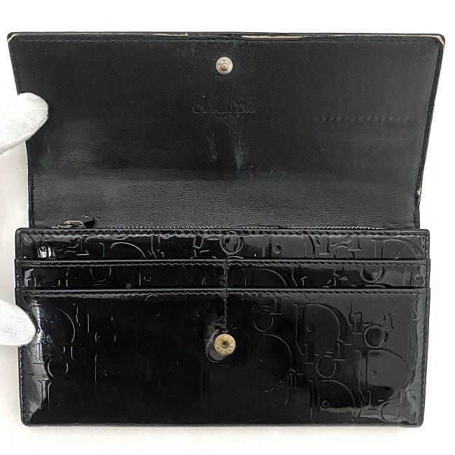クリスチャン ディオール 二つ折り 長財布 ブラック トロッター 財布 