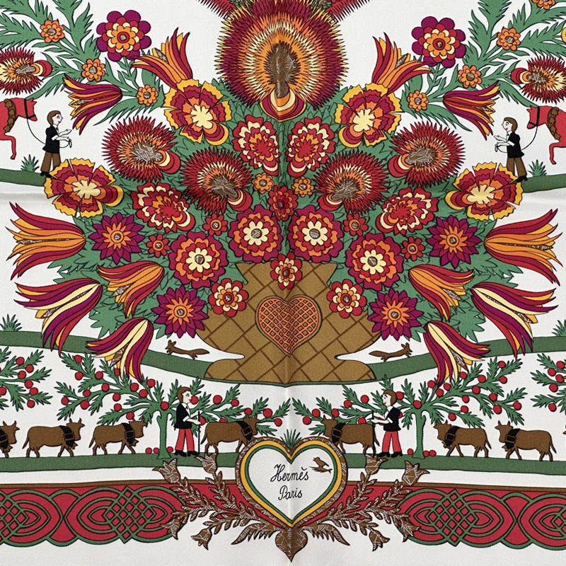 エルメス HERMES スカーフ カレ90 Decoupages 切り絵 レディース
