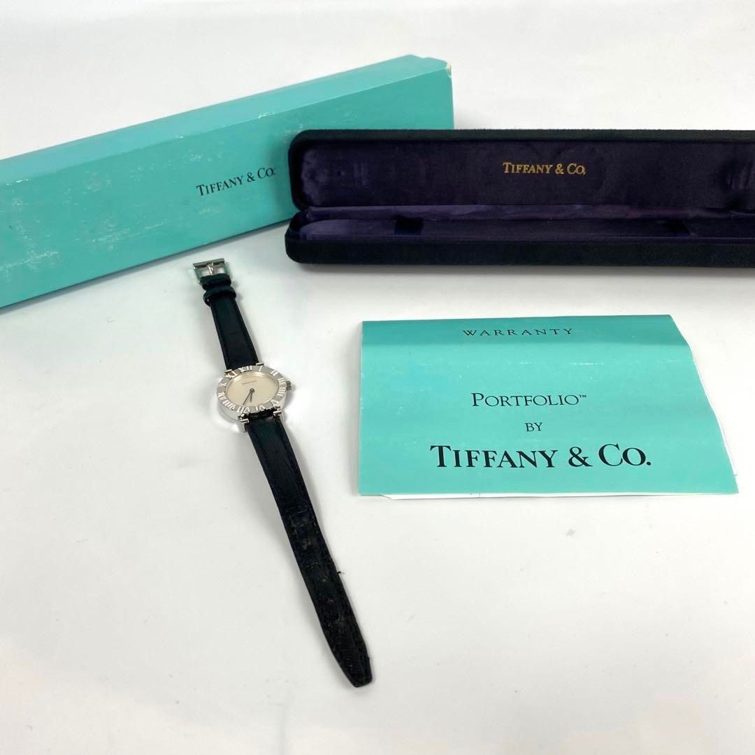 ティファニー Tiffany アトラス L0640 クォーツ シルバー 2針 革ベルト