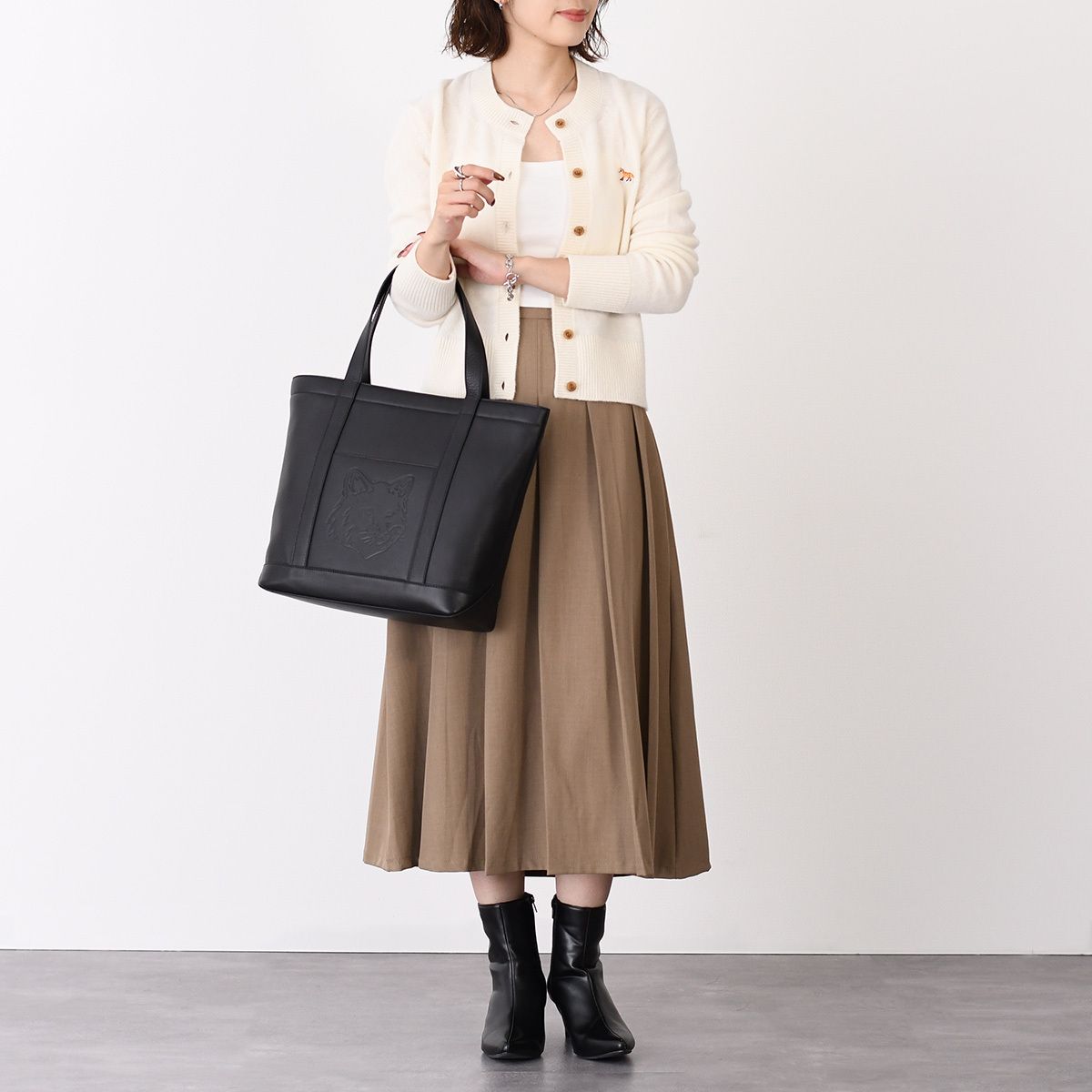 フォックスレザー トートバッグ MAISON KITSUNE メゾンキツネ MAISON 