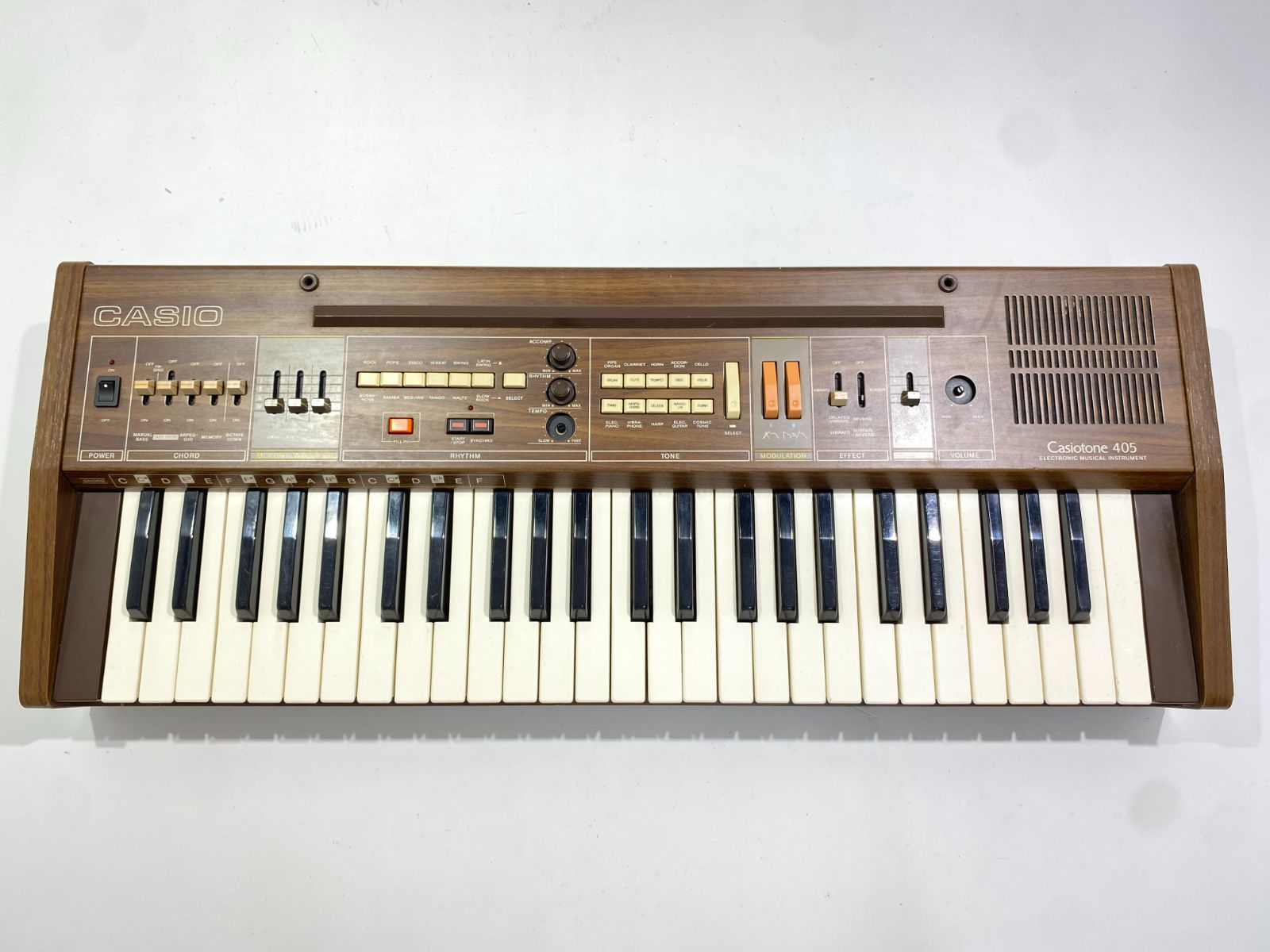 希少 CASIO カシオトーン Casiotone CT-405 シンセサイザー 希少な木目・ヴィンテージ】 CASIO カシオ Casiotone405 カシオ