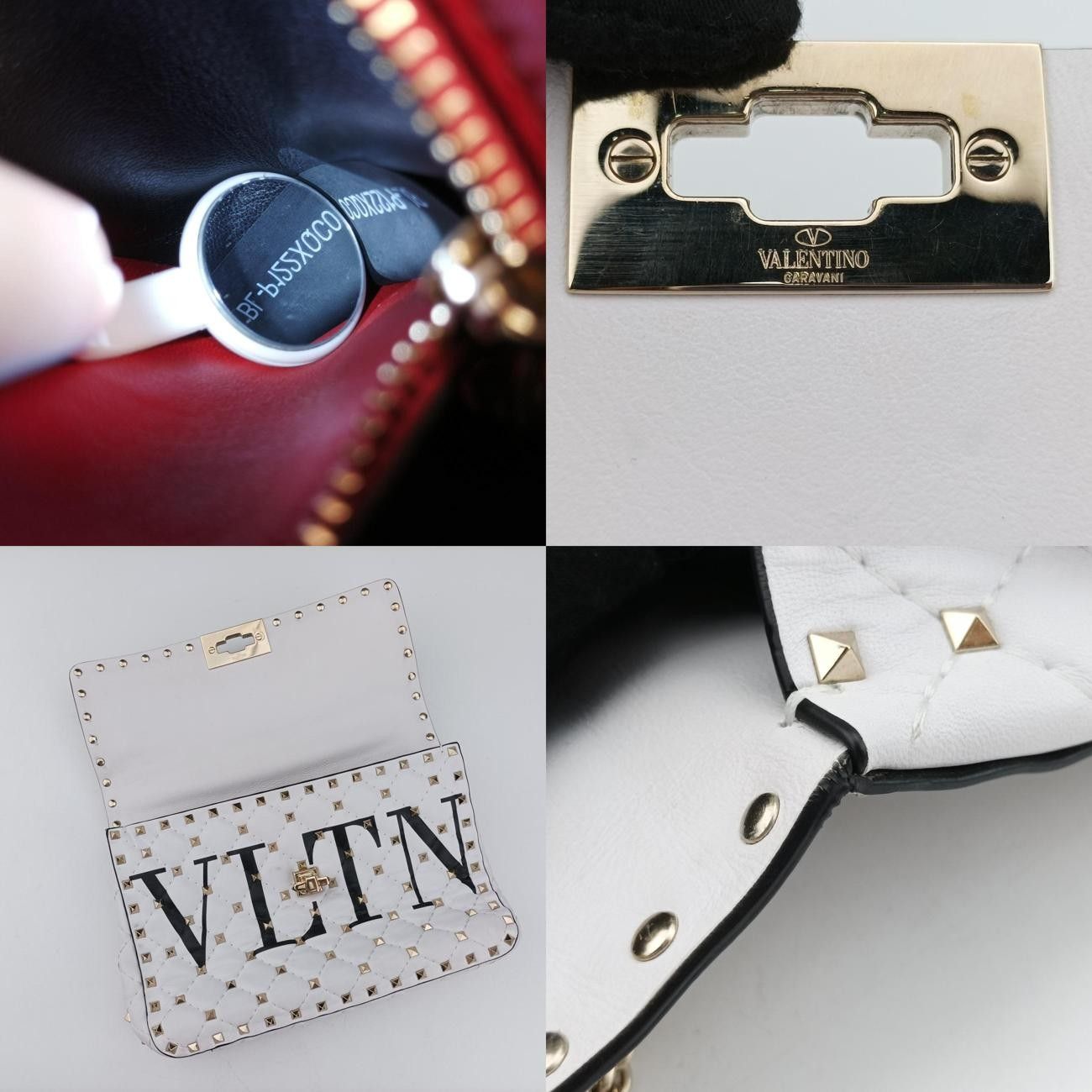 ＊専用＊ VALENTINO ヴァレンティノ　スタッズ　バレッタ　ホワイト ヴァレンティノValentinoロックスタッズスパイクホワイトレザー