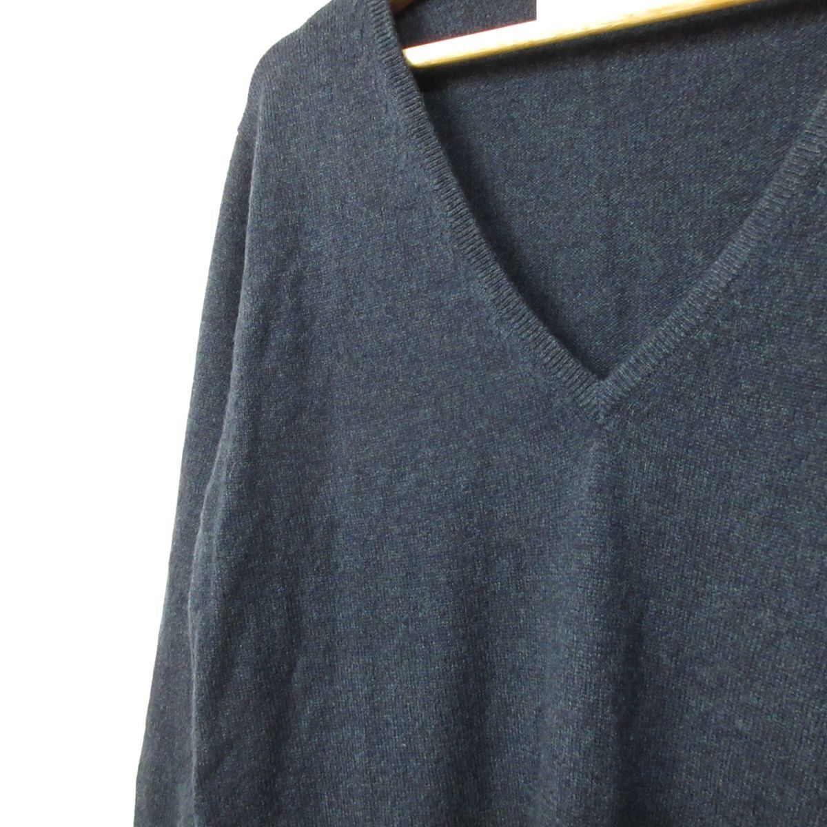 美品 DEUXIEME CLASSE ドゥーズィエムクラス カシミヤ100％ 12G 長袖 Vネック ニットカットソー セーター F ネイビー レディース 古着 中古 美品 DEUXIEME CLASSE ドゥーズィエムクラス カシミヤ100％ 12G