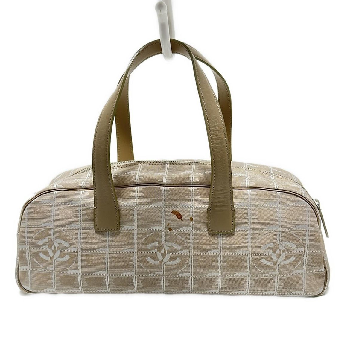 CHANEL シャネル ハンドバッグ 茶xベージュ - 4500125A0087 CHANEL - CHANEL シャネル ハンドバッグ ベージュ 【古着