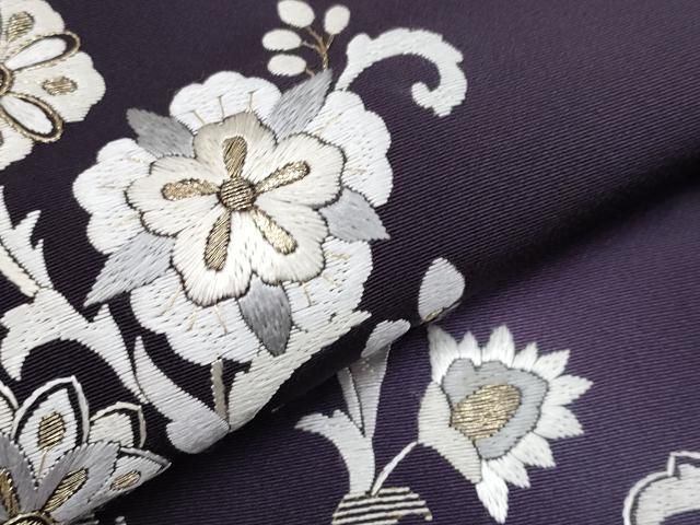 レア！逸品＊総刺繍White楽器唐草文・金銀糸訪問着BLACK 千總 刺繍 金駒刺繍 花模様の黒留袖 着物 114w｜Yahoo!フリマ