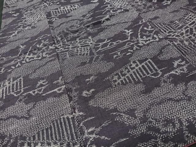 平和屋着物○上質な紬 雲絞り 正絹 逸品 AAAY5921ph