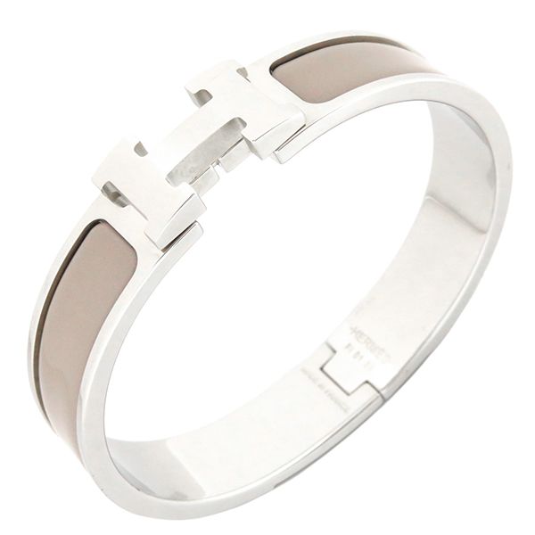 エルメス HERMES ブレスレット クリックH PM メタル エナメル マロン 