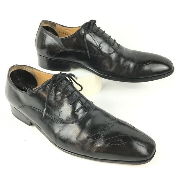 スペイン製|Vintage ANTONIO RUFU|アントニオルフォ size39 24.5 黒|BLACK メダリオン ホールカット ビジネスシューズ|メンズ||men s 菅NO.WZA-439<sale>