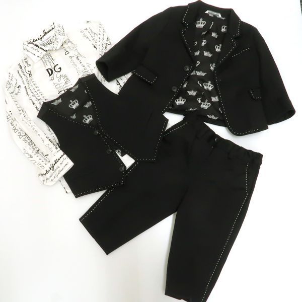 DOLCEu0026GABBANA キッズ ジェケット 3ピース スーツ パンツ ベスト セット売り 9-12カ月 / おまけ シャツ #2 Du0026G ドルチェ＆ガッバーナ 送料込質屋-10350