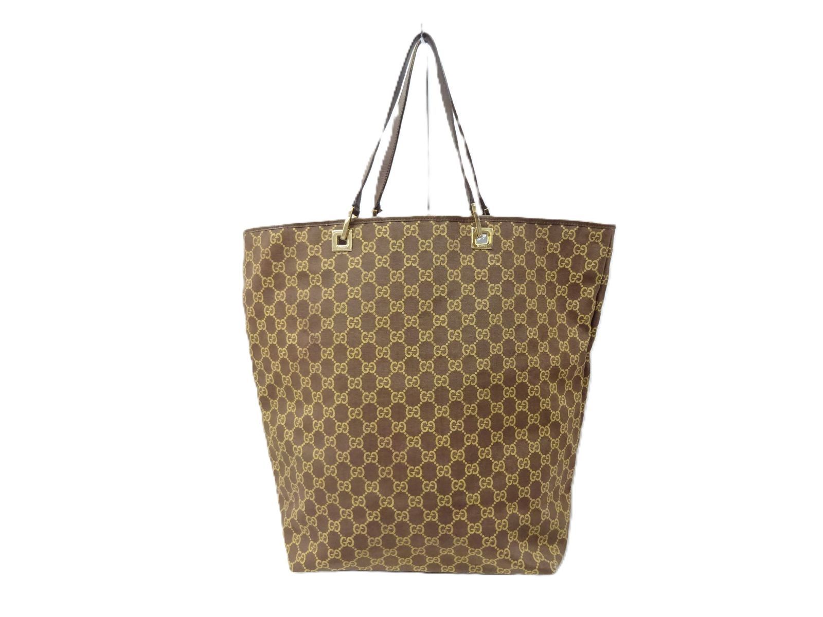 グッチ　GGキャンバス トートバッグ 002 1097　ブラウン GUCCI グッチ 002 1097 GGキャンバス レザー ハンドバッグ トート