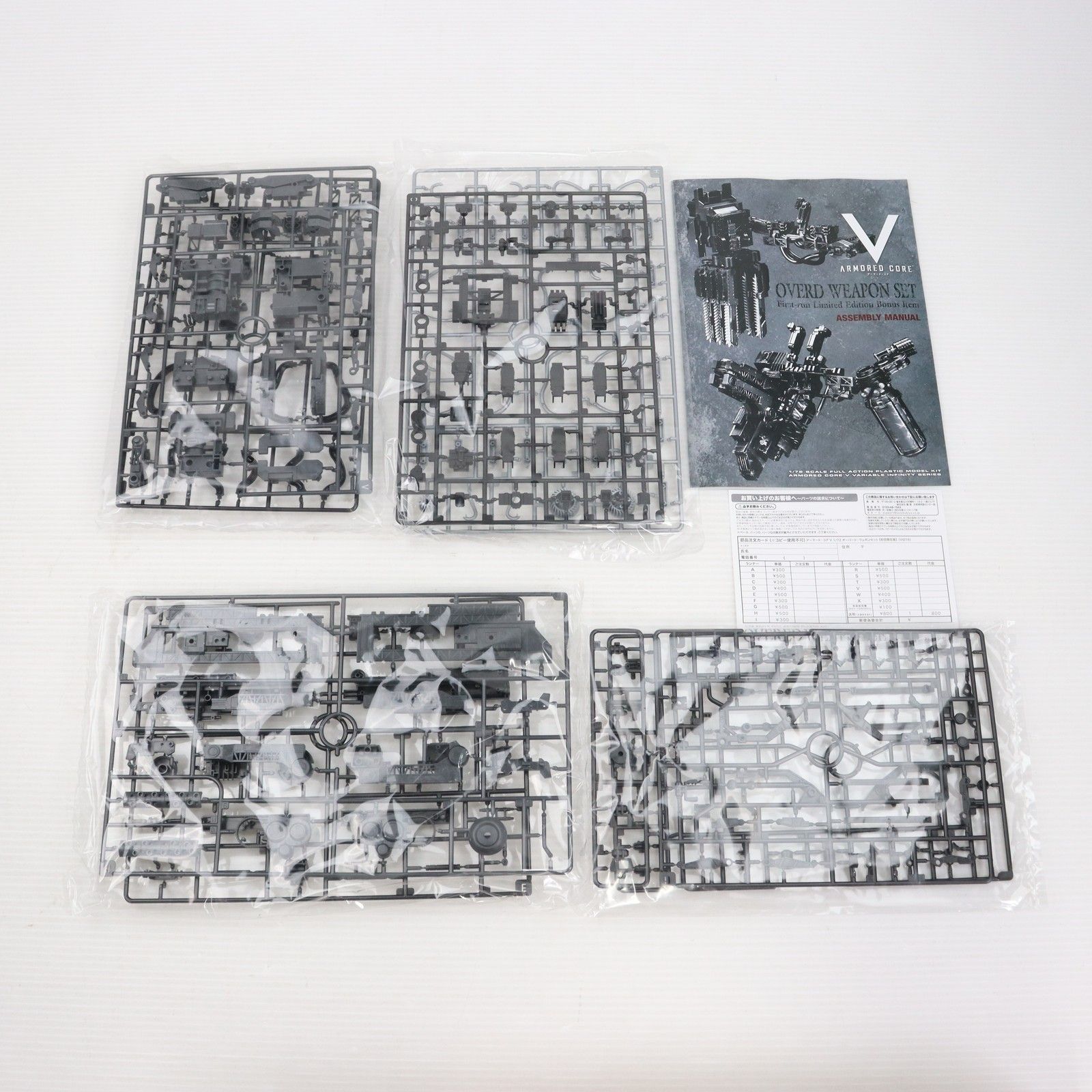 V.I.シリーズ 1/72 オーバード・ウェポンセット 初回限定版 ARMORED CORE V(アーマード・コア5) プラモデル(VI076) コトブキヤ