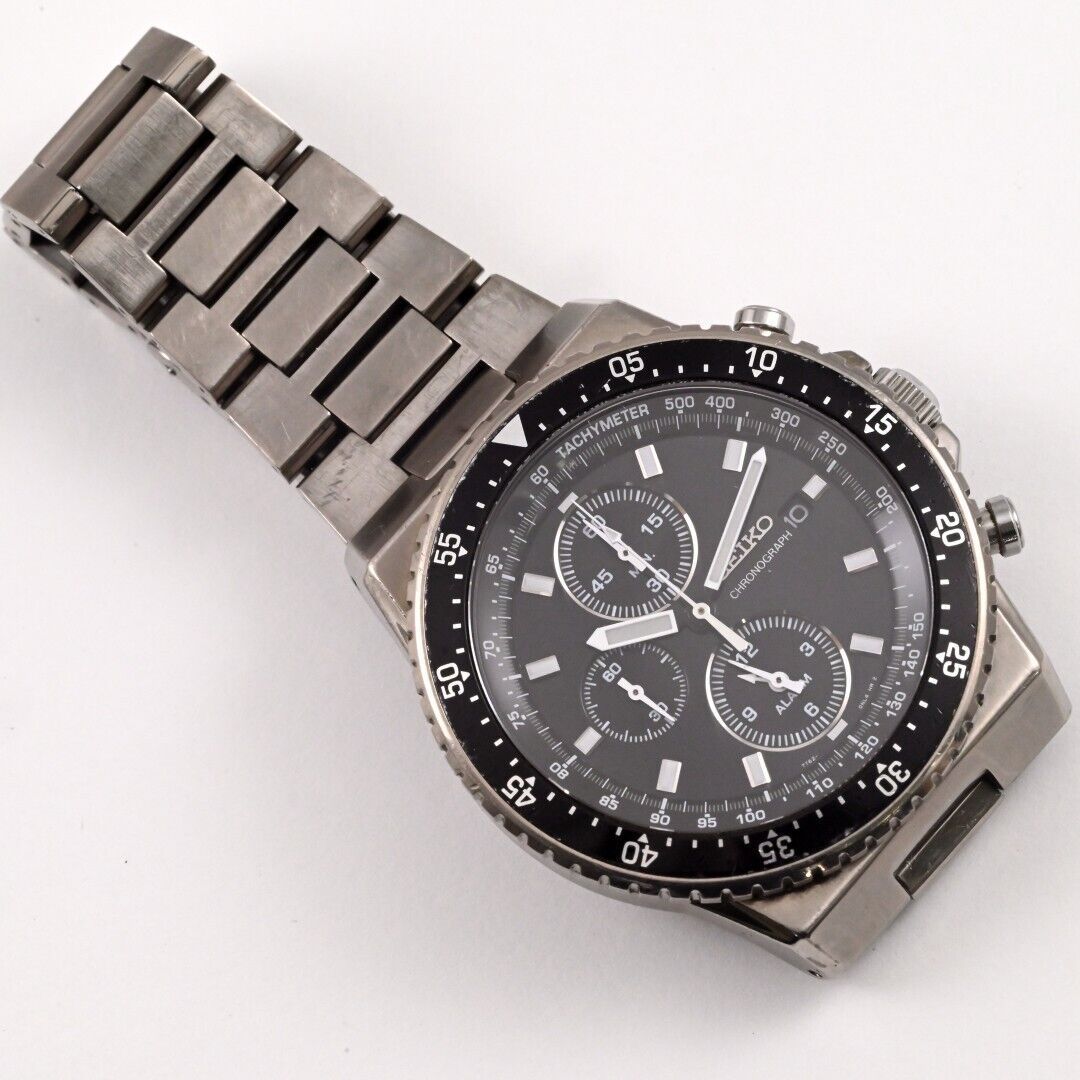 SEIKO】セイコー Chronograph Alarm Analog QUARTZ チタンTitanium Ref 