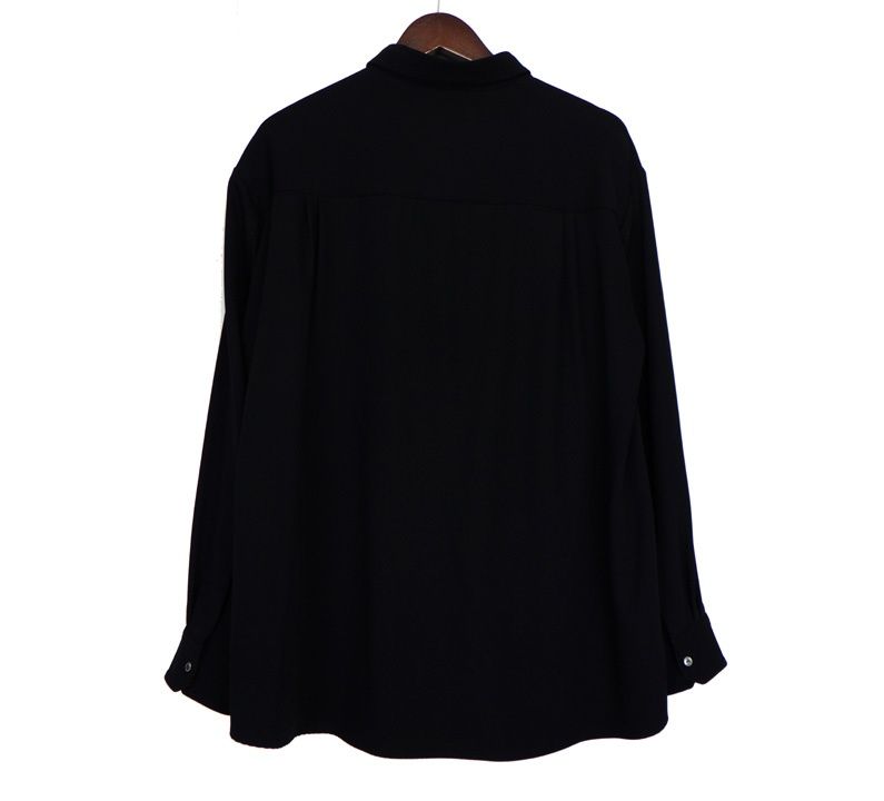 美品　CULLNI　長袖シャツ　ボウタイ　ベージュ　比翼　21AW　日本製　2 GOBELIN-STYLE JACQUARD SHIRT JACKET WITH FRINGE HEM DESIGN(M