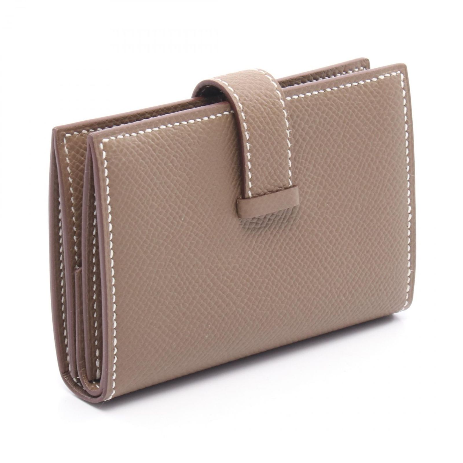 エルメス HERMES カードケース ベアンミニ エトゥープ レザー