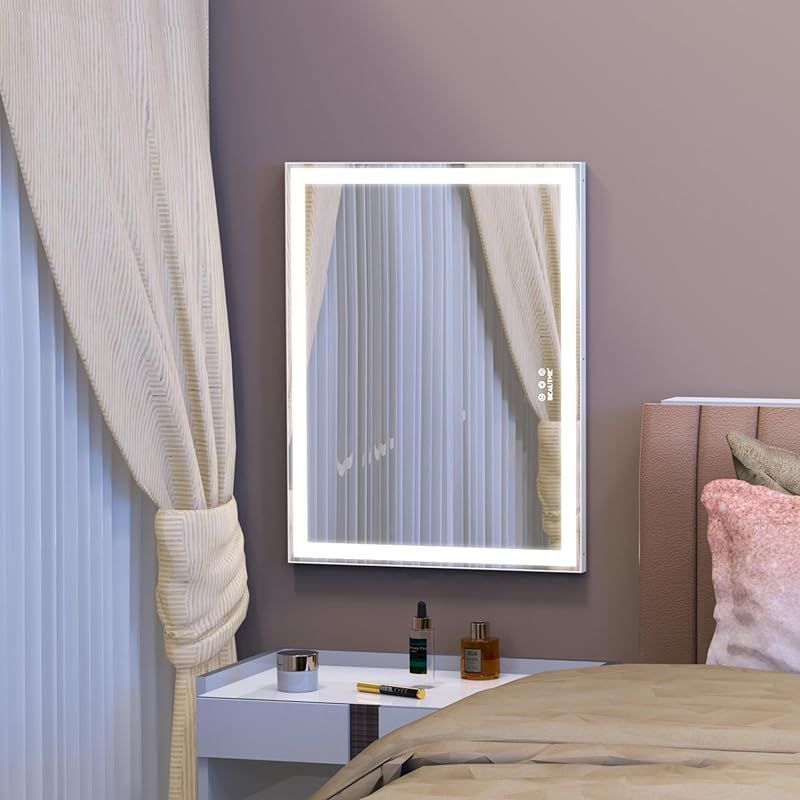 ANYHI 女優ミラー 72x56cm 大型ハリウッドメイクミラー 卓上女優ミラー