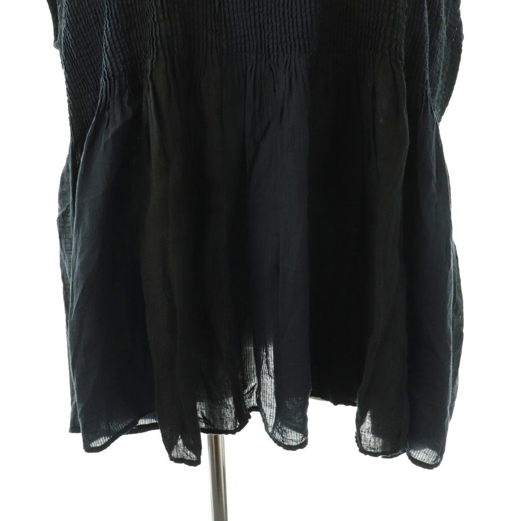 maison de soil（メゾンドソイル） |ピンタックノースリーブブラウス メゾンドソイル maison de soil ピンタックギャザーノースリーブ