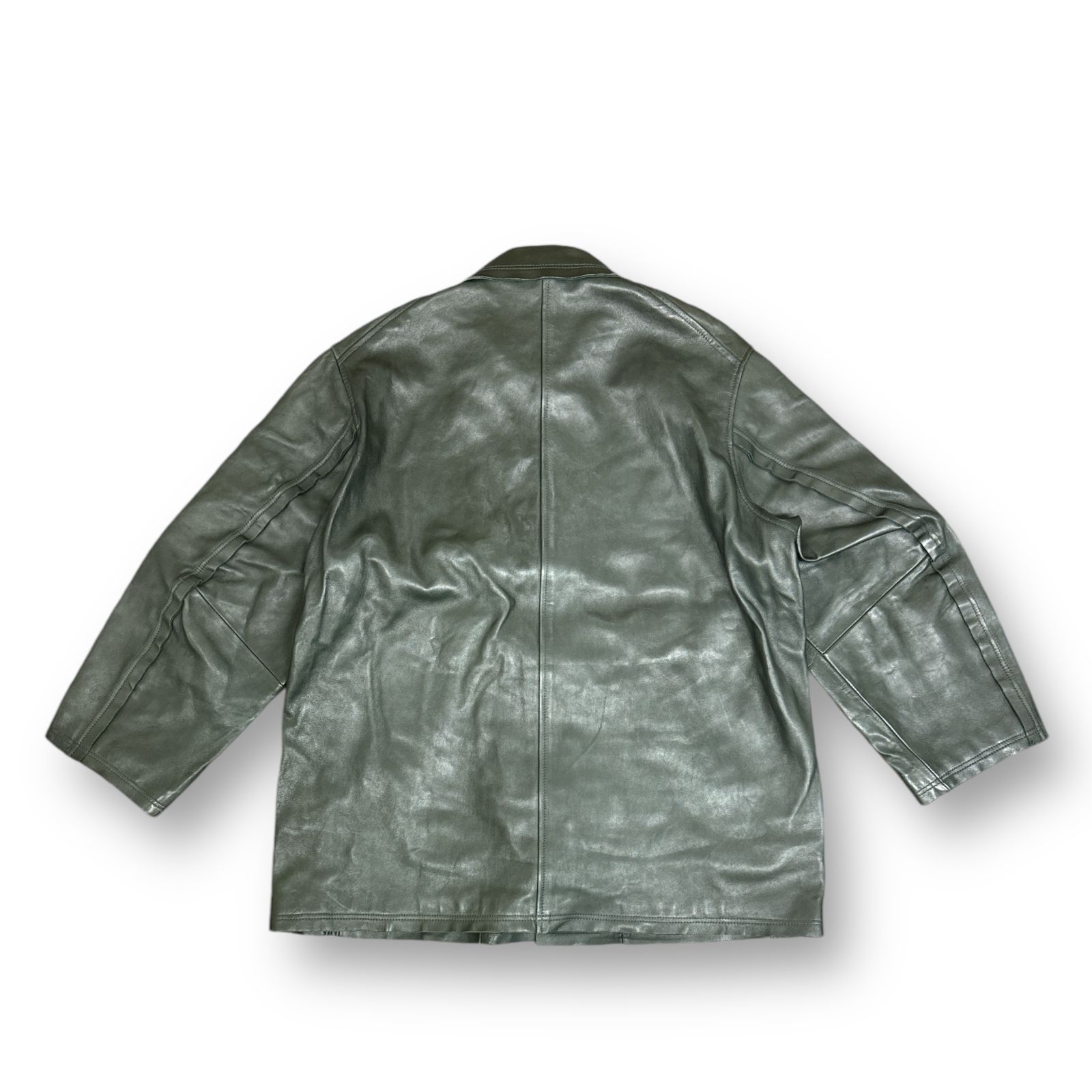 定価132000円 YOKE 22AW Cut Off Leather Car Coat カットオフレザーカーコート ヨーク YK22AW0401C  ディープグリーン 2 72467A6 - メルカリ