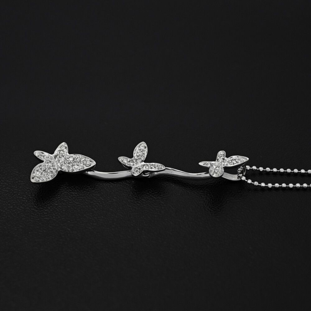 ダイヤモンド/0.23ct パピヨンモチーフ ネックレス K18WG I2662 楽天市場】MIKIMOTO ミキモト パピヨン ネックレス ダイヤモンド