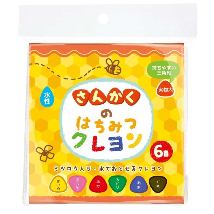 3営業日で発送 銀鳥産業 Ginchosangyou さんかくのはちみつクレヨン6色 あそびっこ 銀鳥産業 472-030 入数 80