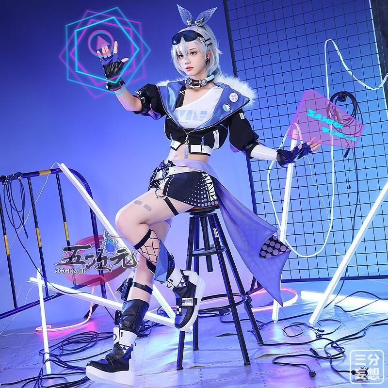 三分妄想 崩壊スターレイル コスプレ 崩スタ 銀狼 ぎんろう 衣装 ウィッグ 靴 追加可