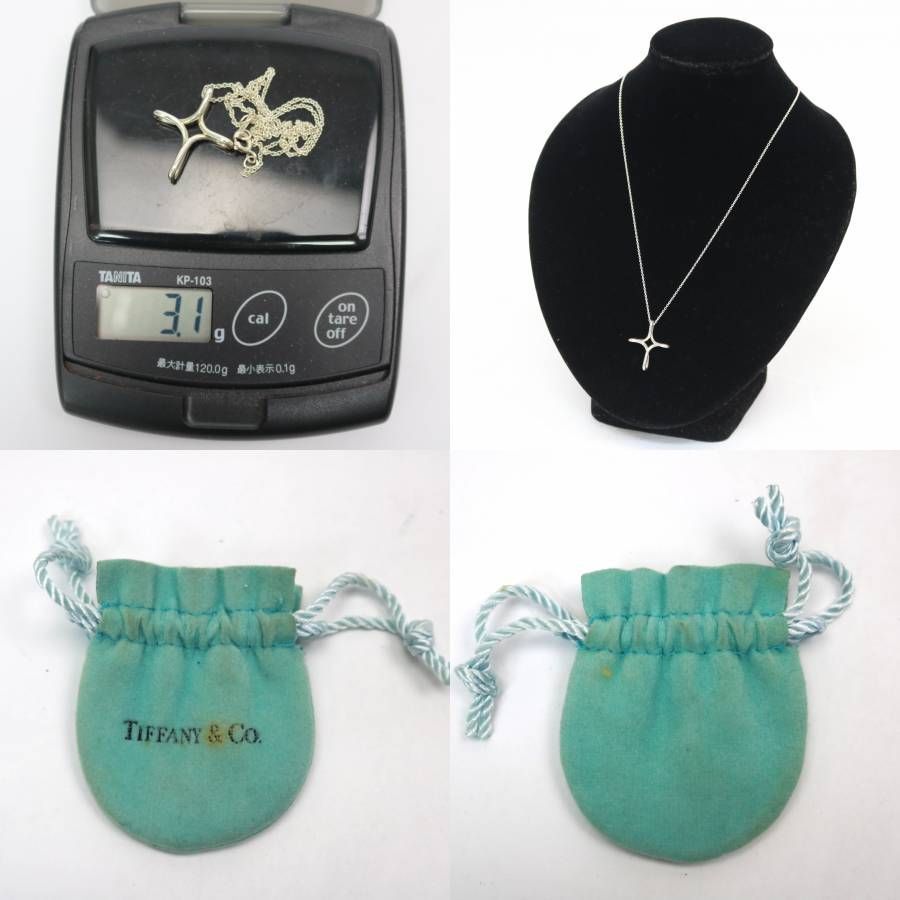 [鑑定済] TIFFANY オープンクロス ネックレス エルサペレッティ 925 エルサ・ペレッティ オープンクロス ペンダントネックレス 中古