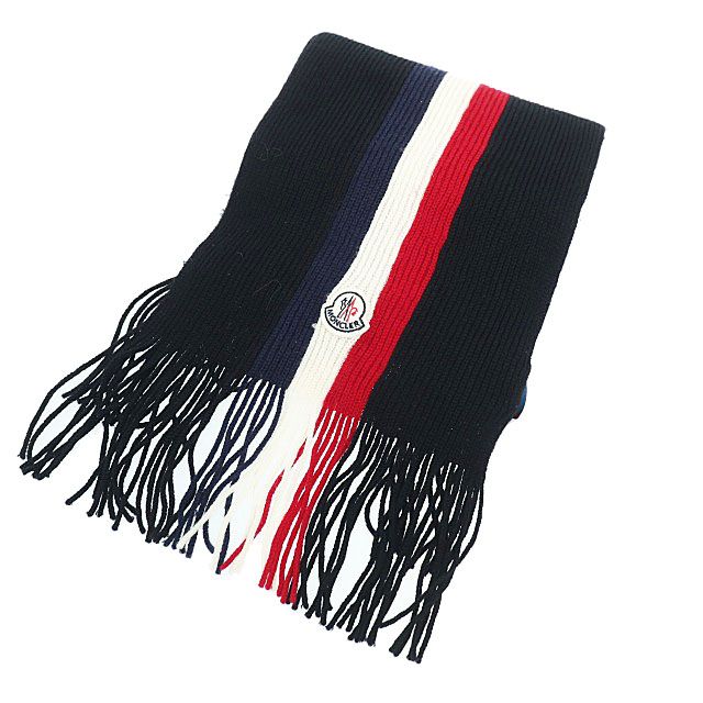 モンクレール MONCLER ロゴ ワッペン トリコロール マフラー ストール