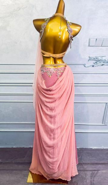 ベリーダンス衣装 ブラ ベルトスカートセット ピンク オーダーメイド