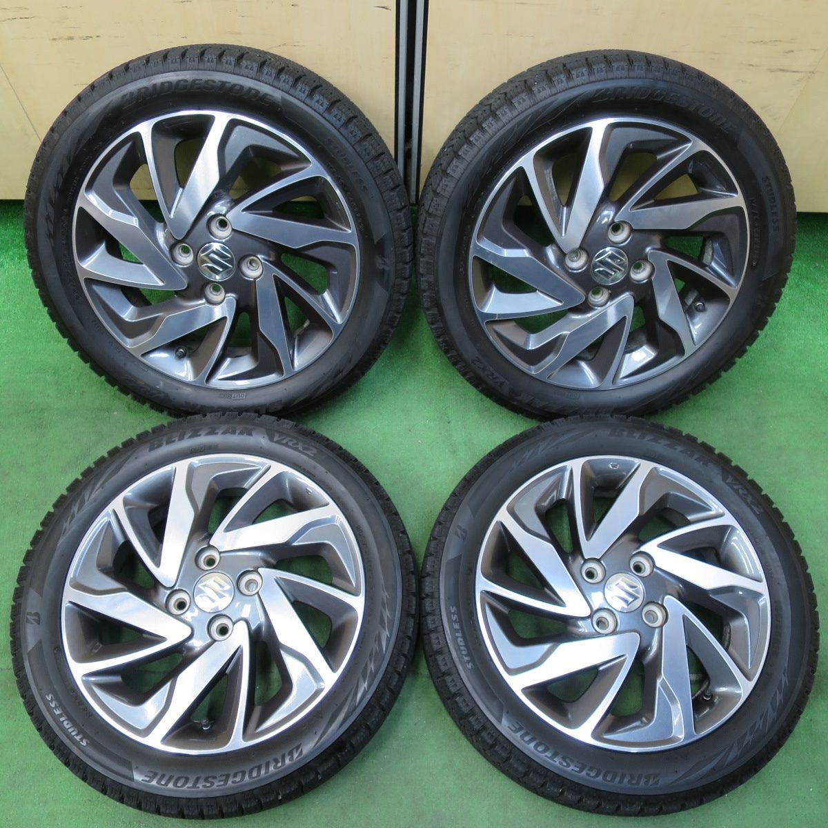 MK32S スペーシアカスタム 純正タイヤホイール 165/55R15 4本