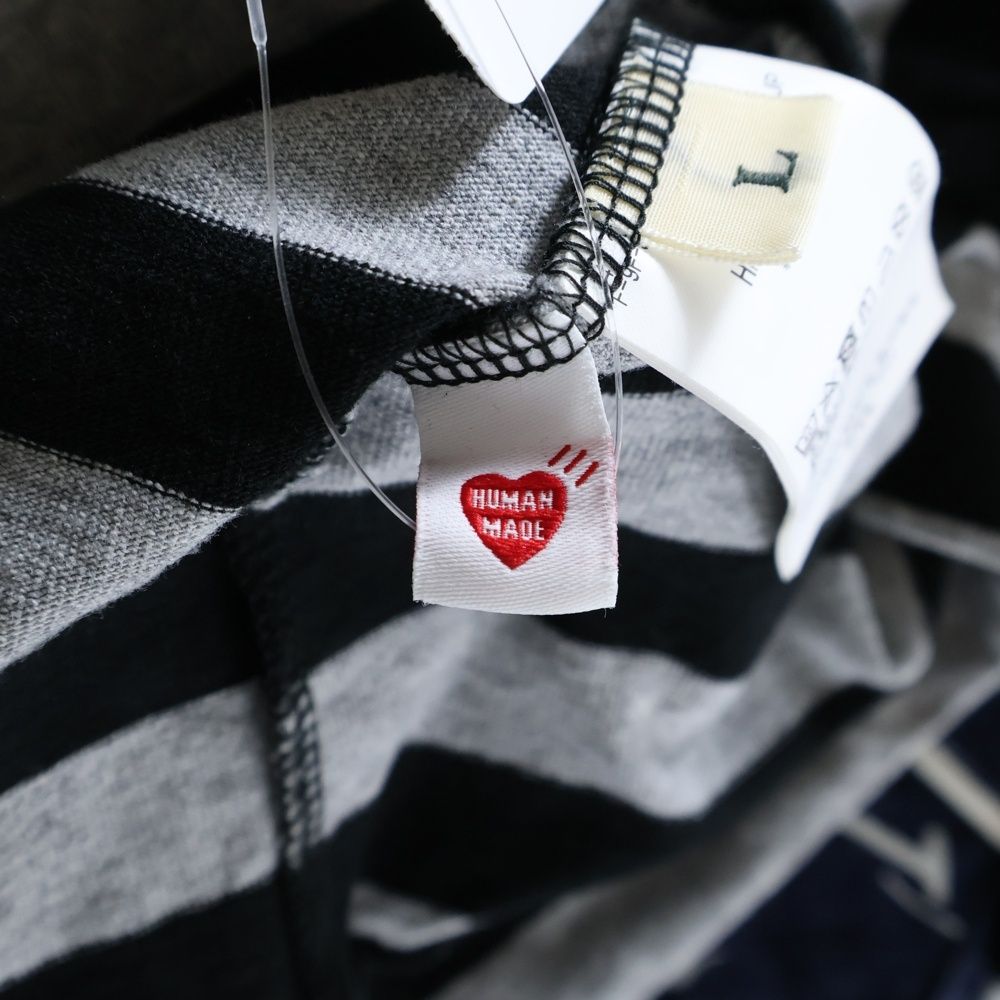 HUMAN MADE (ヒューマンメイド) ハート ワッペンロゴ ボーダー 長袖